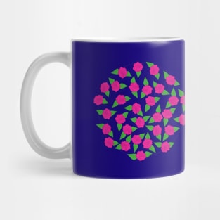 Sketchy Roses - Pink on Navy Mug